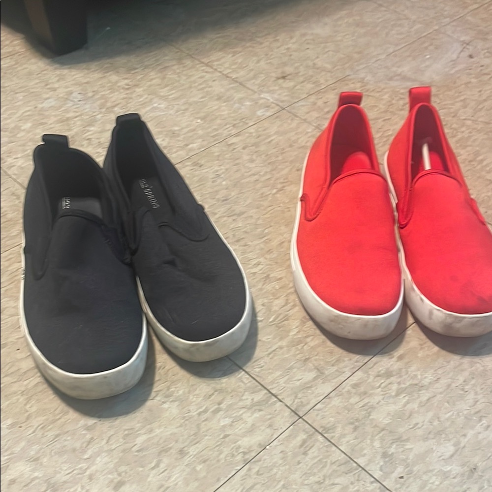 Call It Spring Black and Red Athletic Shoes